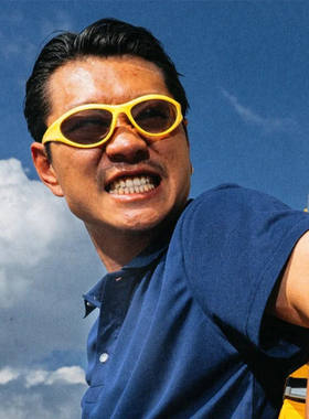 Y2K多巴胺黄骑行防UVB太阳镜