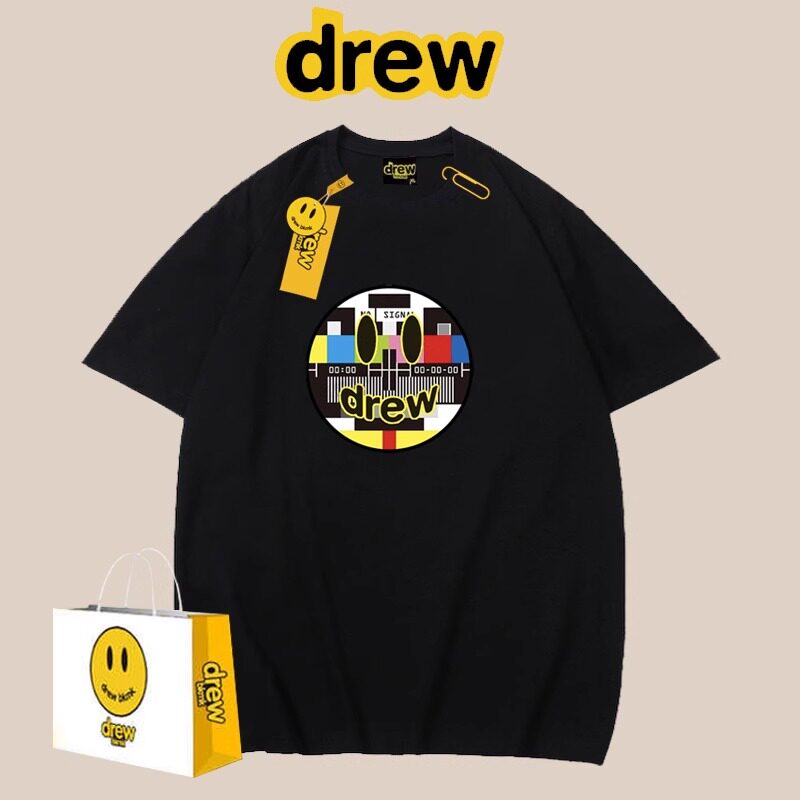 drew笑脸t恤短袖男女夏季ins欧美潮牌趣味因哈宽松半袖百搭情侣装