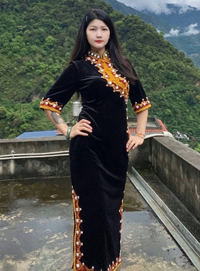 娜娜程同款傈僳族服装 私人高端定制 民族服装服饰配饰批发正品