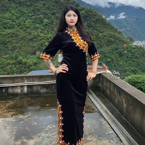 娜娜程同款傈僳族服装 私人高端定制 民族服装服饰配饰批发正品