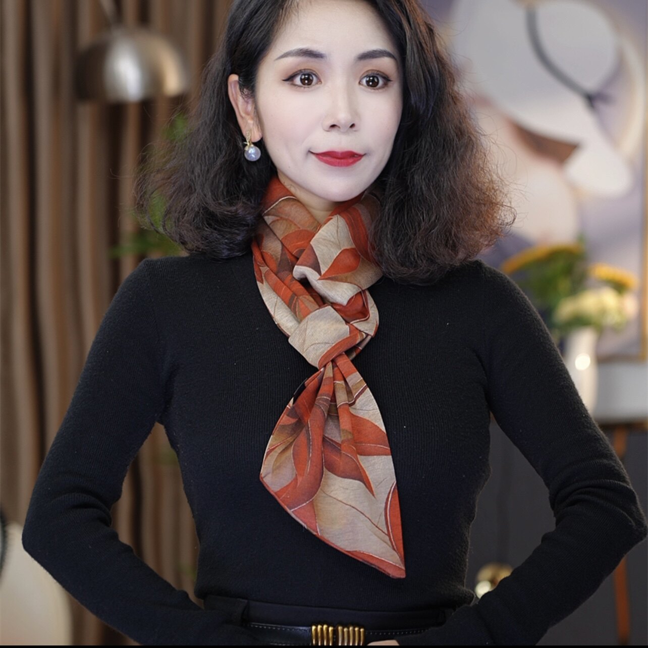 澳绒棉护颈小长巾保暖围巾围脖时尚百搭脖套领巾网红同款气质新款