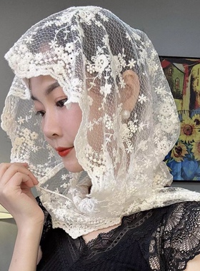 春夏刺绣韩版女气质防晒头巾帽