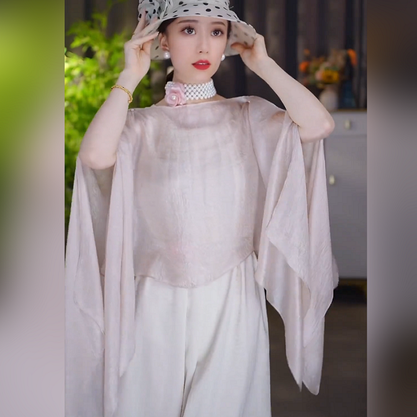 夏季纯色甜美女防晒百搭披肩