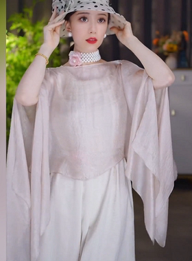 夏季纯色甜美女防晒百搭披肩