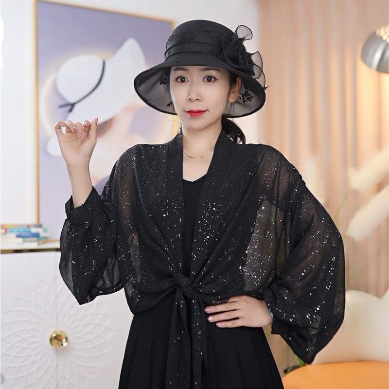 春夏亮片韩版女防晒披肩