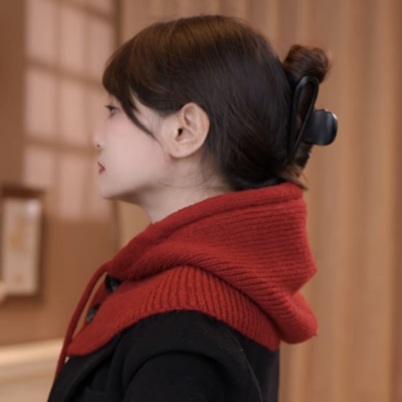 韩版巴拉克拉法帽女冬季保暖披肩围脖一体情侣护耳毛线针织帽加厚