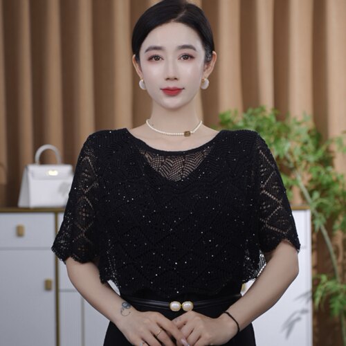 【送胸针】防晒贵妇披肩针织披肩套头时尚新空调罩衫夏季薄款外搭