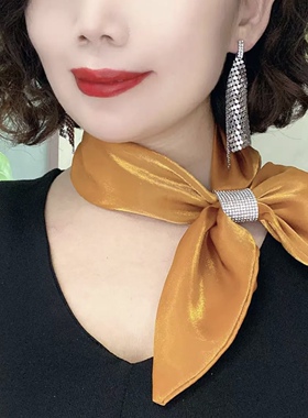 春夏亮钻韩版女护颈遮颈纹耳朵巾