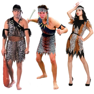 万圣节cos野人服装原始人印第安人表演服土著人服饰非洲部落衣服