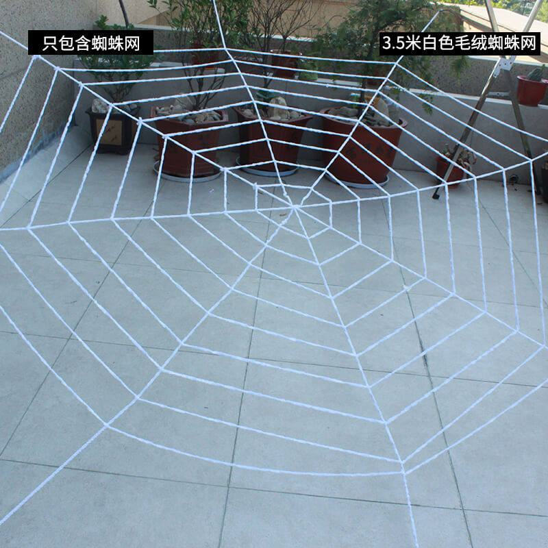 万圣节酒吧ktv鬼屋娱乐场所场景装扮道具毛绒大蜘蛛网装饰蜘蛛棉