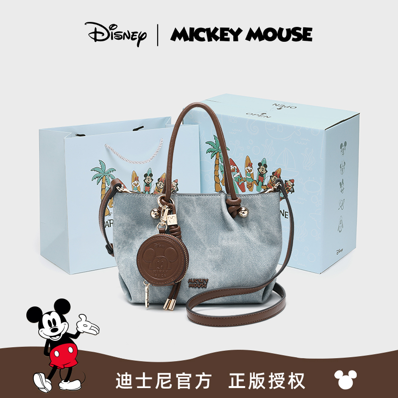 Disney/迪士尼2025丹宁米奇单肩斜挎手提菜篮子包包女