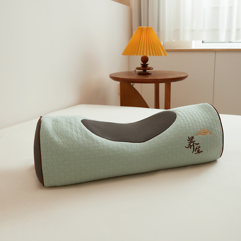 荞麦皮圆柱枕头护颈椎助睡眠专用成人枕头套和枕芯一套一只装可拆