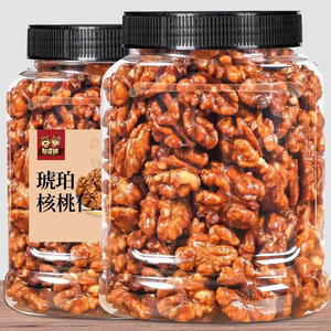 憨豆熊蜂蜜琥珀核桃仁500g熟新货核桃坚果干果果仁孕妇休闲零食