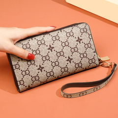 2022 Thời trang mới Ladies Versatile Lady Femist Long Zipper Túi xách tay phụ nữ Túi tay để gửi clip tiền da của mẹ bóp nữ cầm tay nhỏ túi cầm tay nữ bản to