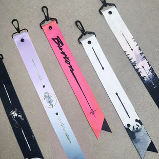 疯狂企鹅单板滑雪飘带雪场俱乐部挂件个性织带双板滑雪飘带定制