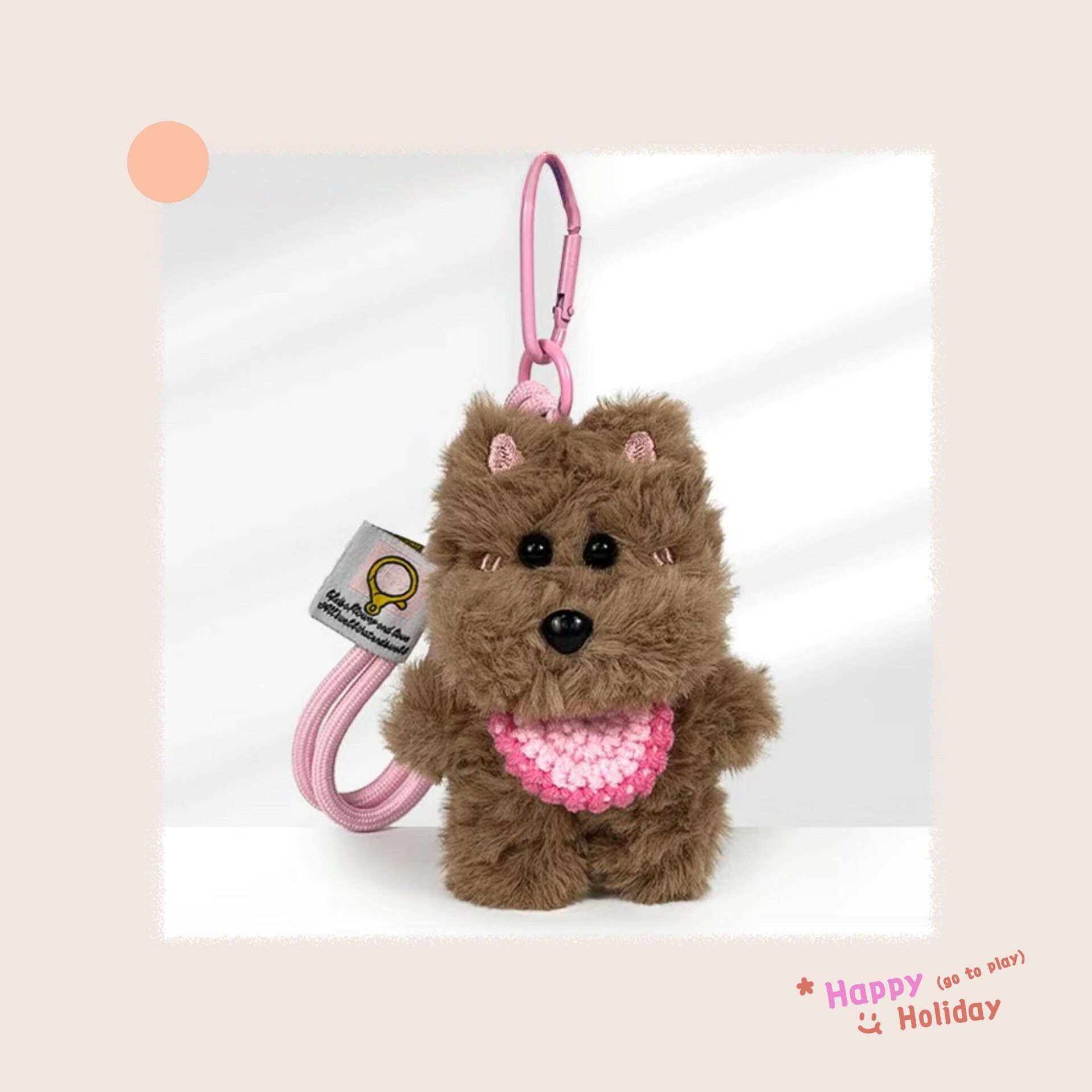 毛绒小狗西高地钥匙扣迷你挂件粉色包包挂饰潮玩可爱玩偶公仔装饰