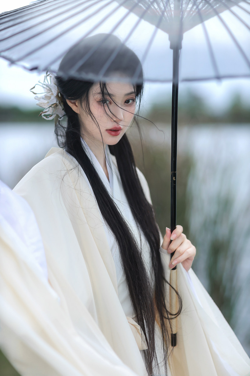 原创清冷系晋制汉服女装女古风广袖流仙裙魏晋风直裾古装新款日常