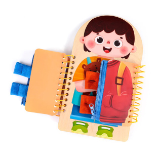 蒙氏早教多层忙碌书宝宝穿衣服拉链系鞋带幼儿园早教启蒙训练玩具