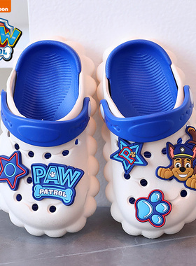 汪汪队儿童洞洞鞋男童宝宝包头夏天凉拖鞋软底防滑踩屎感eva小童2