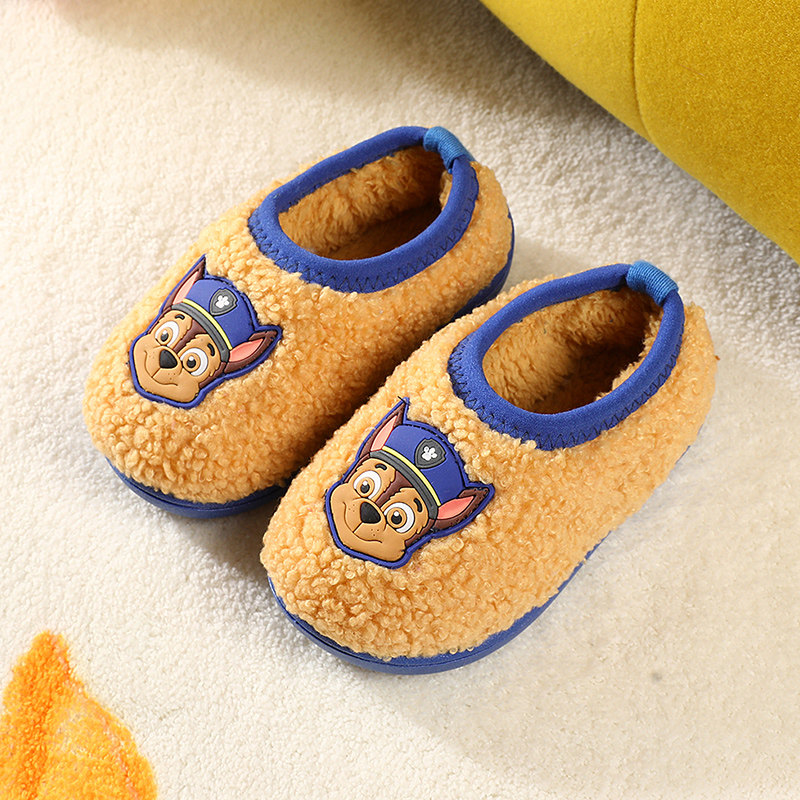 汪汪队儿童棉鞋包跟冬季男童家居室内小童女宝宝幼儿防滑棉拖鞋秋