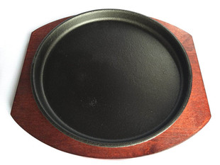 特力铁皇铁板 烧牛排烧烤盘电磁炉燃气炉通用 出口装 20cm 送木板