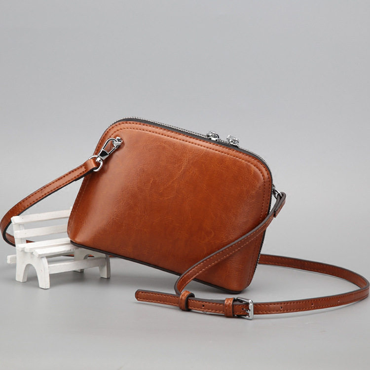 2025新款复古油蜡牛皮优雅迷你简约单肩包时尚百搭斜挎包贝壳包,箱包皮具/热销女包/男包,通用款女包,淘宝优惠券,粉丝福利购,淘宝优惠卷