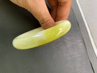 60内径陕西西安蓝田玉手镯  天然正品老坑料冰糖心老翠手镯带证书