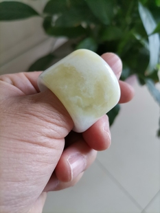 陕西西安蓝田玉扳指 天然正品老坑料子蓝田玉戒指男款玉石扳指