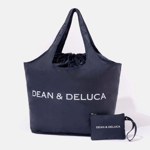 日本附录DEAN DELUCA 大容量抽绳托特包折叠便携购物袋户外野餐包