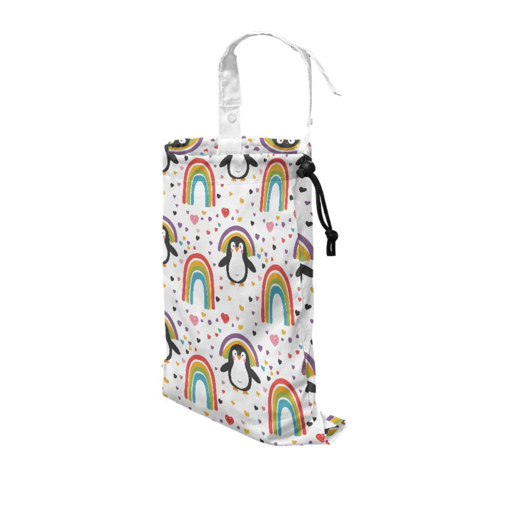 涤纶车载垃圾桶可爱企鹅动物印花收纳挂袋可调节挂式大容量座椅背