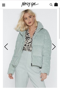 nasty gal薄荷绿百搭欧美外套 棉服 现货长袖