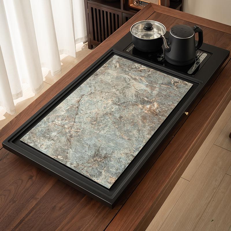 天然乌金石茶盘家用简约功夫茶具套装全自动带电磁炉一体式大茶台