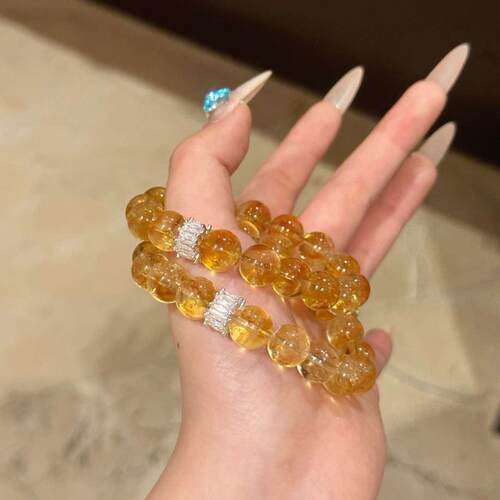 《财库》天然黄水晶黄塔山黄阿塞10mm水晶手串送闺蜜送女友礼物