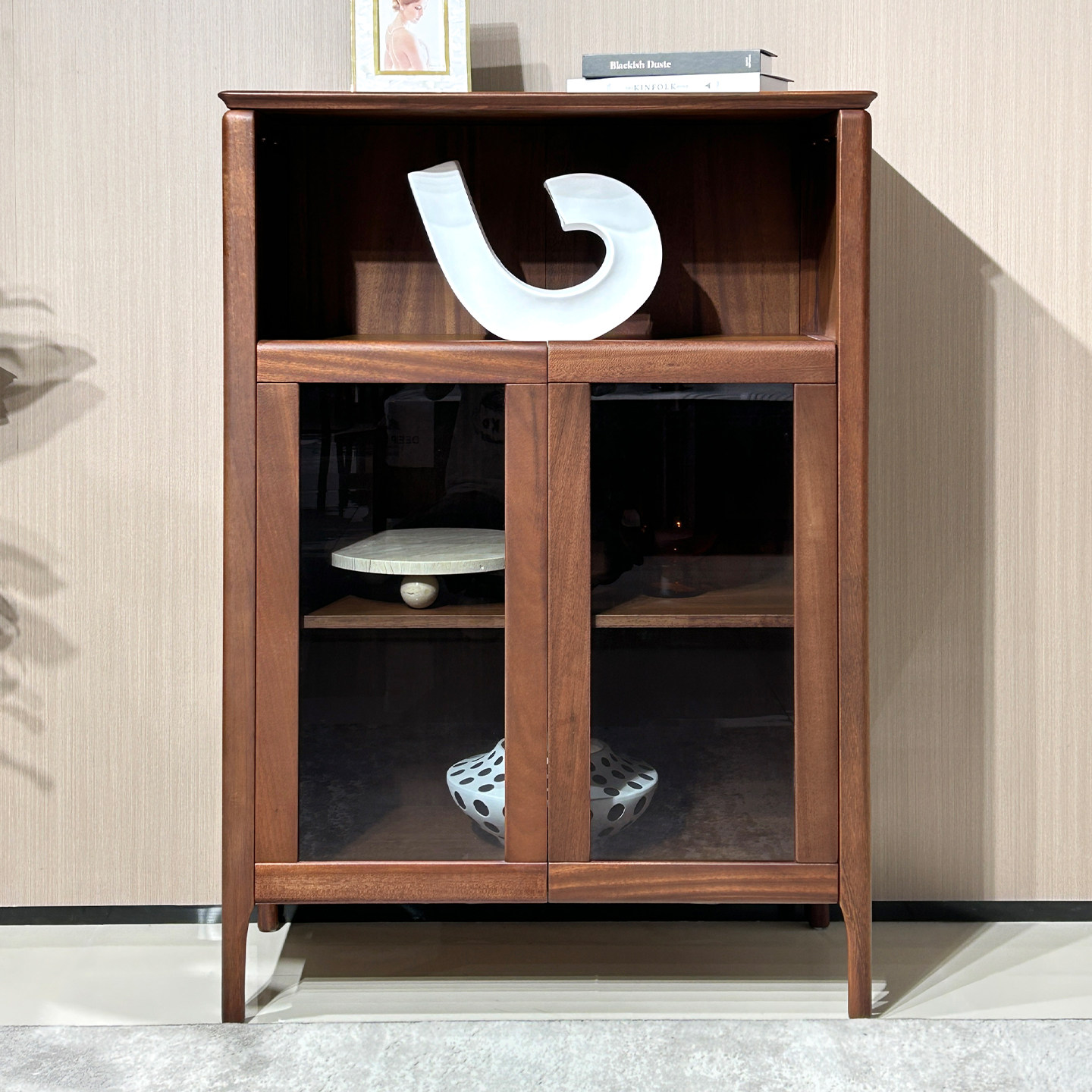 全实木矮柜客厅现代简约电视边柜酒柜小户型核桃木收纳储物餐边柜