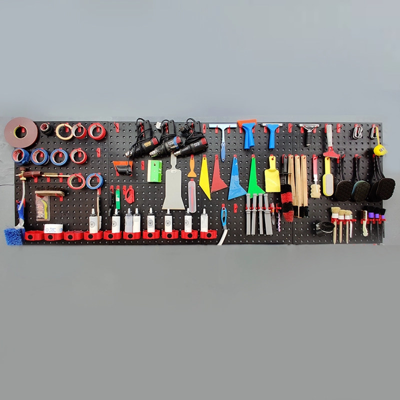 洗车美容工具挂板方孔洞洞板工业塑料洗车刷子喷壶挂钩置物架收纳