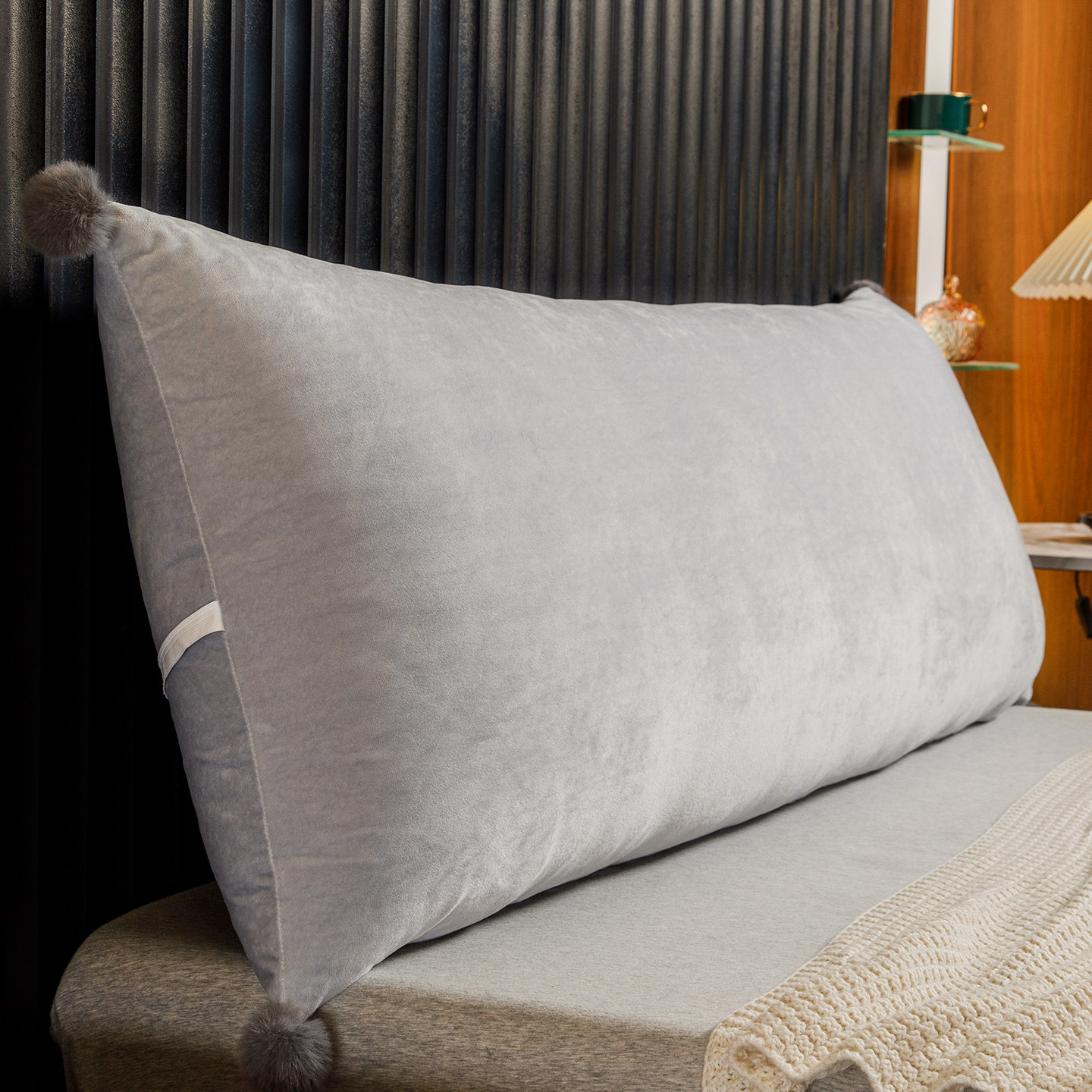 简约床头靠垫卧室床上靠枕长方形榻榻米靠背绑带沙发软包银灰拆洗,居家布艺,床头靠垫,淘宝优惠券,粉丝福利购,淘宝优惠卷