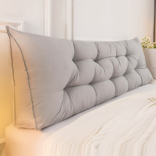 极简靠垫床头靠枕三角宿舍床上靠背护腰榻榻米软包沙发软垫银灰