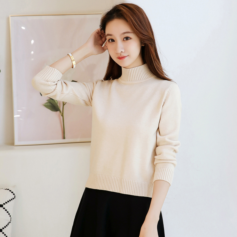半高领短款毛衣秋冬新款女装加厚