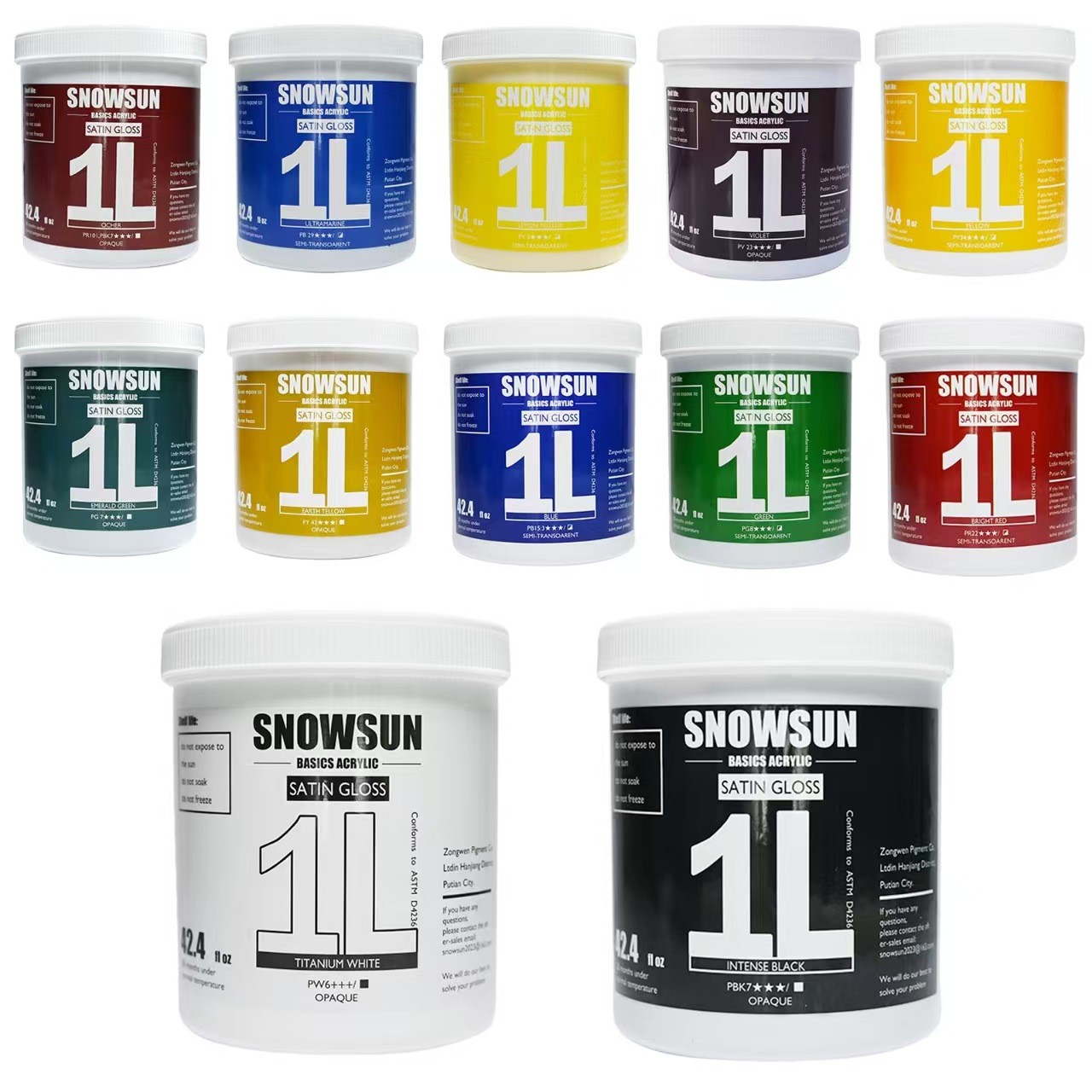 特惠1000ML桶装丙烯颜料美术专用