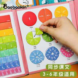 时光学磁性分数盘教具演示磁吸盘小学数学教具分子分母加减三年级