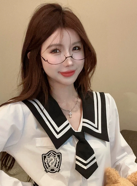 新款水手海军风假领子学院风减龄百搭披肩装饰领子