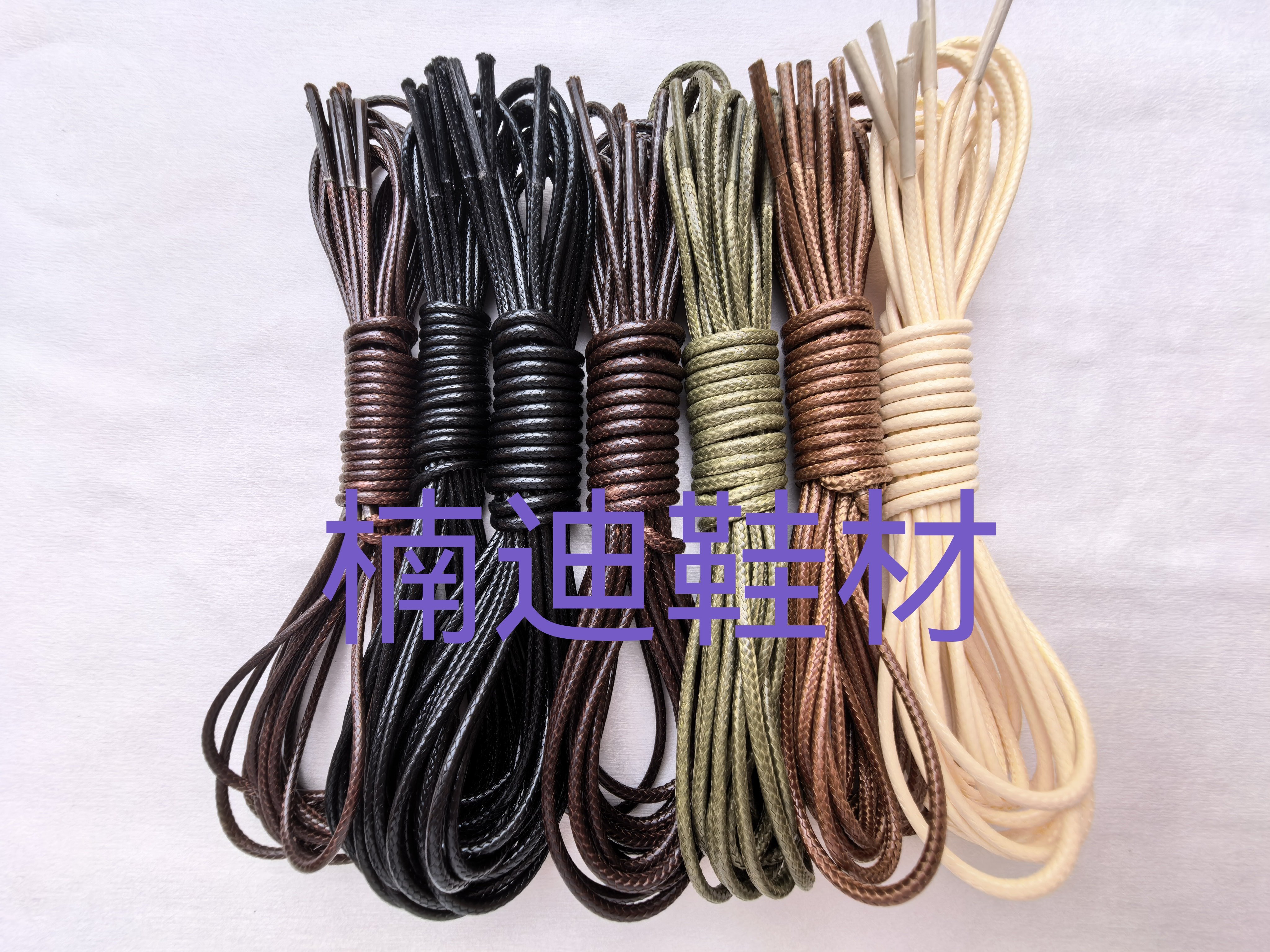 高质感军绿色过蜡鞋带轻奢西装鞋胶头圆蜡带马丁备用复古棕色鞋带