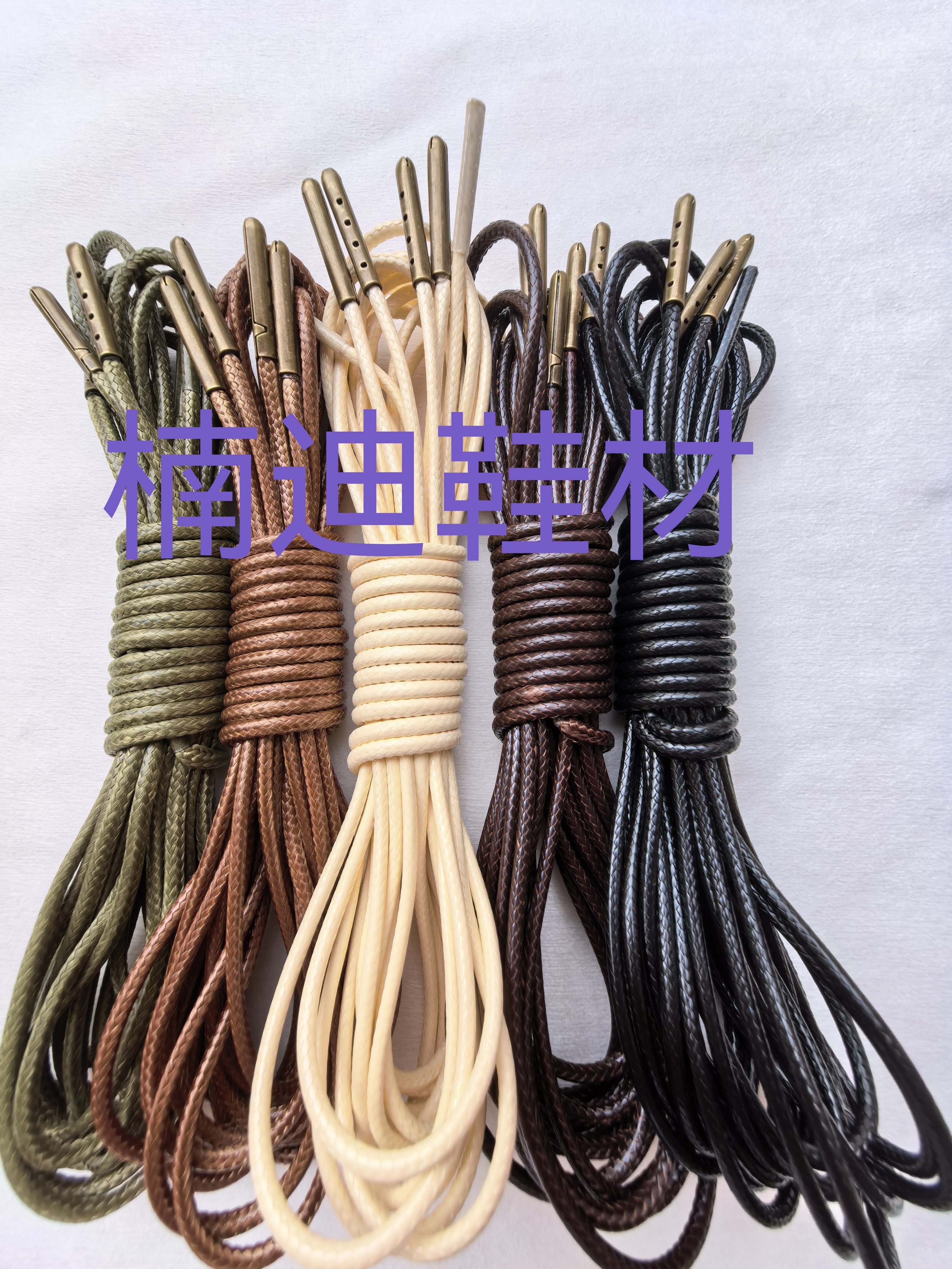 高质感军绿过蜡2.5㎜鞋带轻奢西装鞋铜头圆蜡带备用复古棕色鞋带
