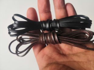 带皮棕色户外百搭马丁靴系带 黑色高质感复古扁蜡带男女轻奢过蜡鞋