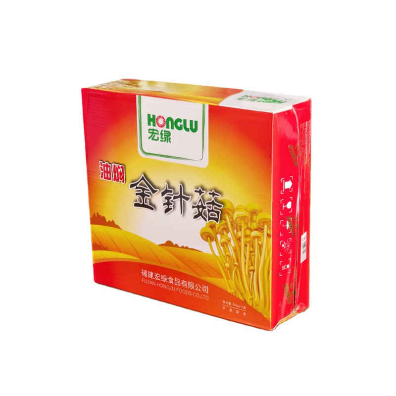 福建农家小菜盒装宏绿油焖金针菇笋片红油脆笋片开袋即食整箱包邮
