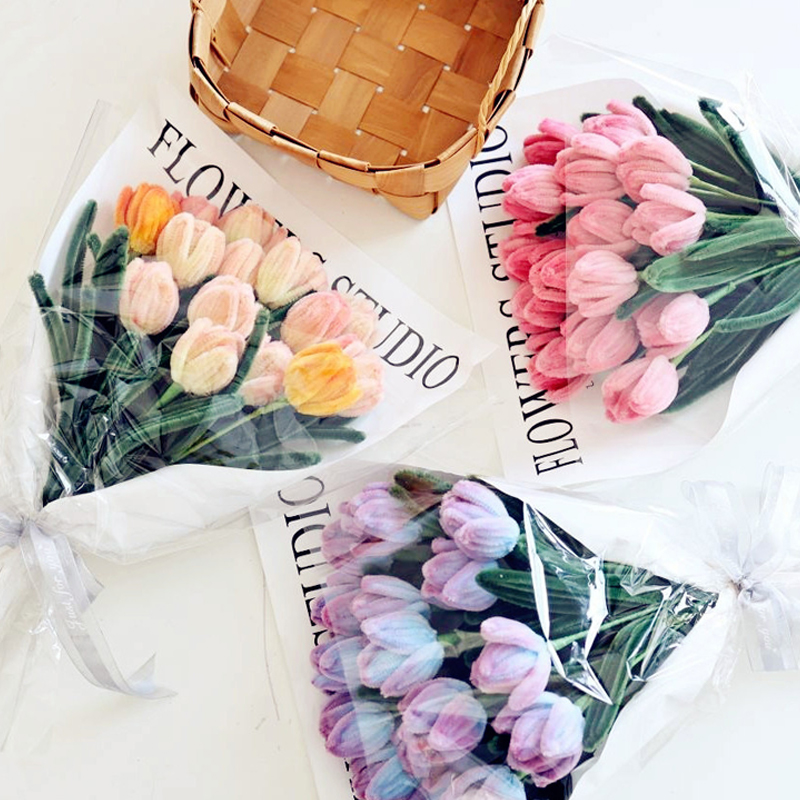 花束扭扭棒手工制作材料包幼儿园儿童郁金香自制捧花教师节礼物