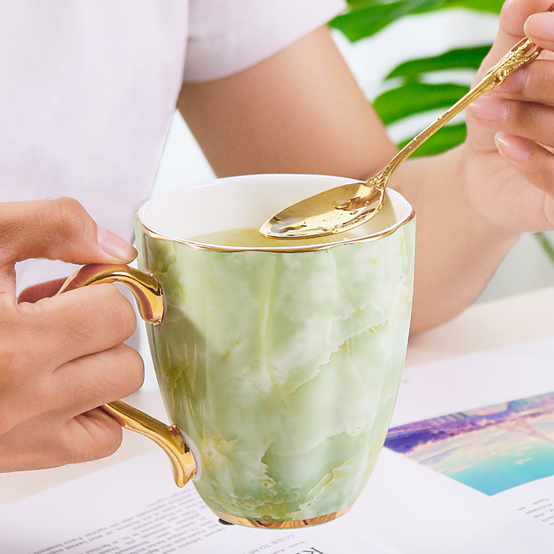 家用欧式水杯骨瓷杯马克杯牛奶杯大容量男女咖啡杯办公室喝水杯子