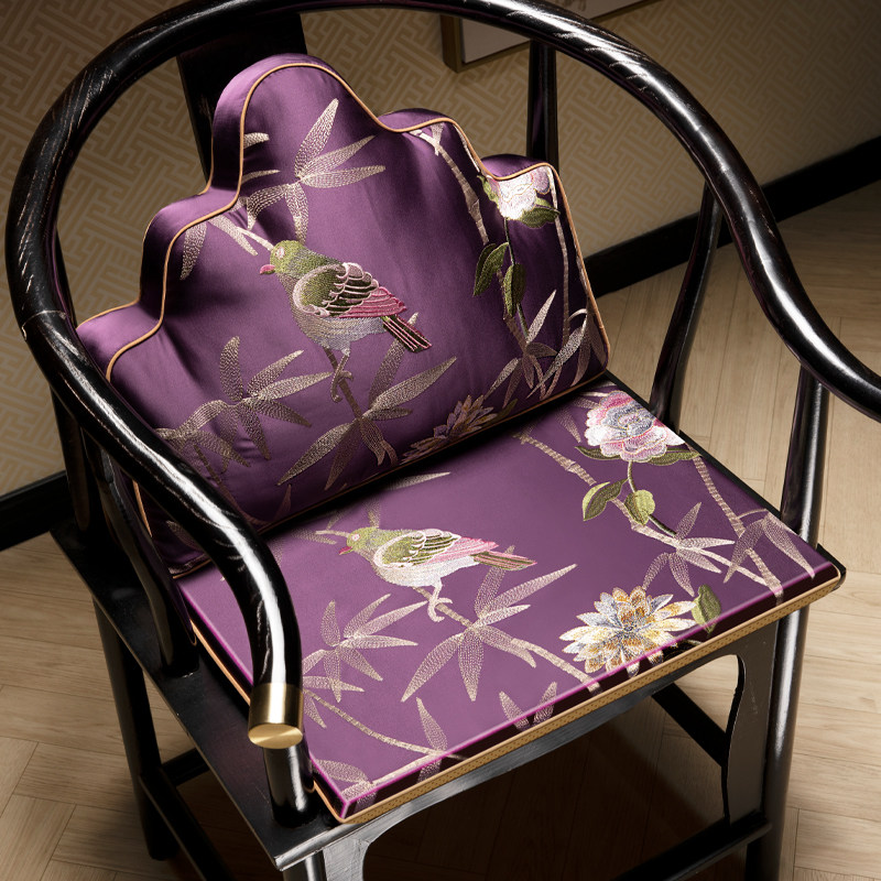 高级感椅垫新中式防滑红木圈椅茶桌椅屁垫客厅可水洗凳子沙发坐垫