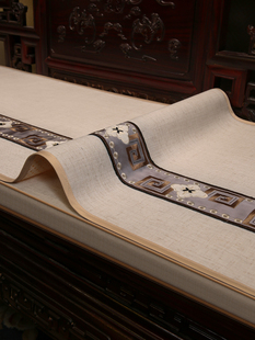 新中国风沙发垫套布防滑棉麻红木家具座垫靠背毛巾四季通用定制