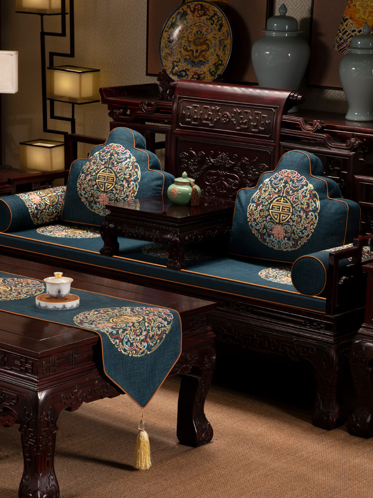 红木沙发坐垫新中式实木沙发垫子套装定制海绵罗汉床垫乳胶椅垫子